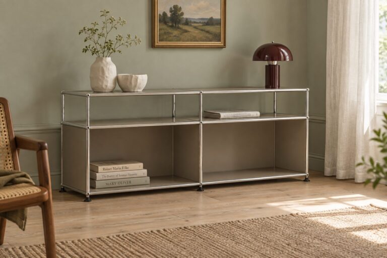 ST-202M Rack de TV Doble — Beige (RAL 1019) — En ambiente